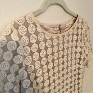 Short Sleeve Embroidered Dot Top